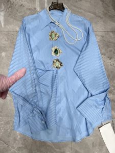 Striped Floral Detail Women's Shirt – Style 01, view 5