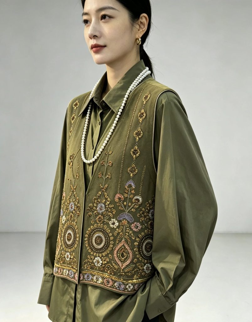 Embroidered Layering Vest – Style 15, view 1