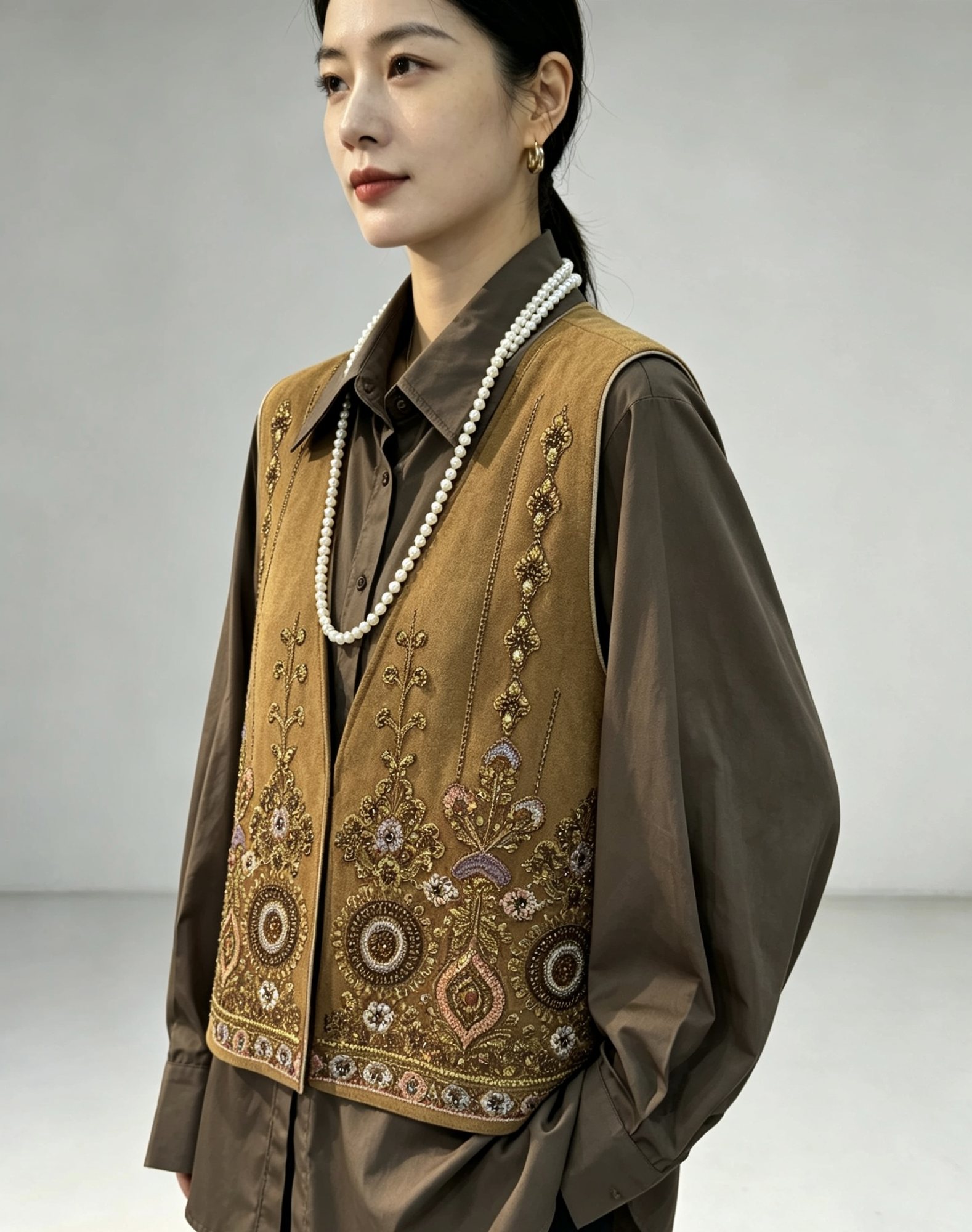 Embroidered Layering Vest – Style 16, view 1