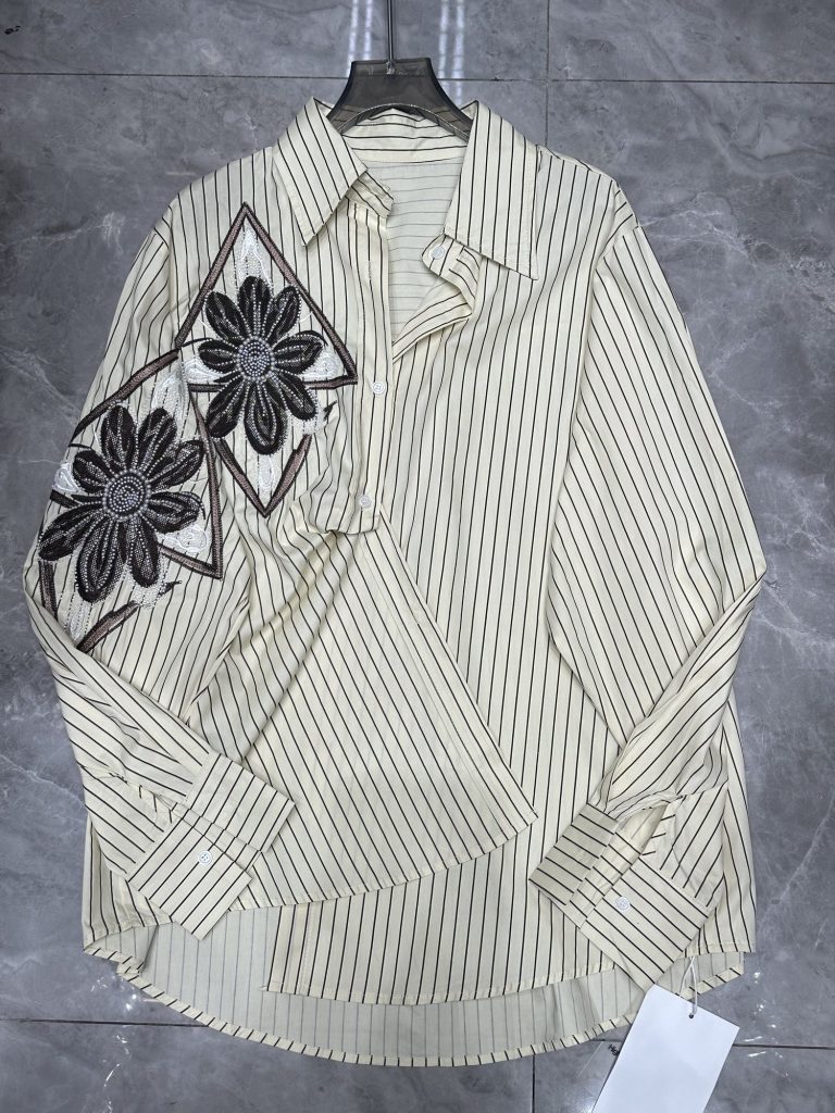Striped Botanical Women's Shirt – Style 18, view 1